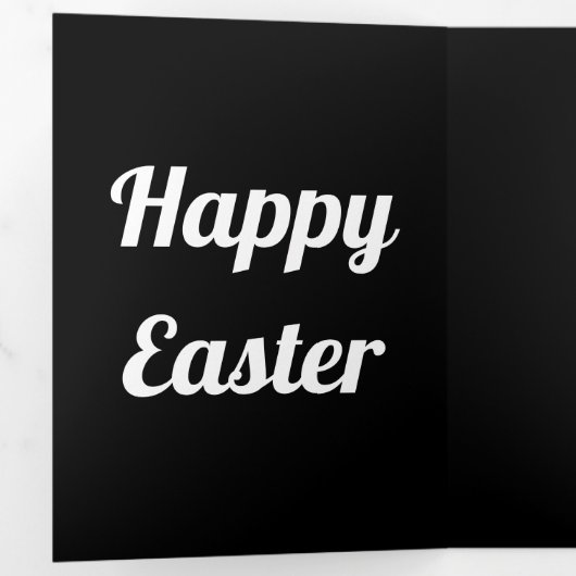 イースターホリデービジネスブラックトリフォールドホリデーカード 三つ折りクリスマスカード (内部最初)