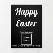 イースターホリデービジネスブラックトリフォールドホリデーカード 三つ折りクリスマスカード (カバー)