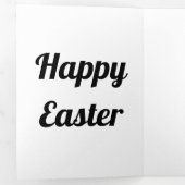 イースターホリデービジネスホワイトトリフォールドホリデーカード 三つ折りクリスマスカード (内部最初)