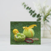 イースターホリデー用テニスボール(カラフル卵) シーズンポストカード (スタンド正面)