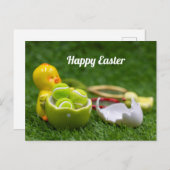 イースターホリデー用テニスボール(テニスエッグ付き) シーズンポストカード (正面/裏面)