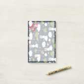 イースターホリデー　トレンディーバニー　フラワル ポストイット (デスク上)