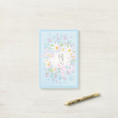 イースターホリデー ファッショナブルなウサギの花 ポストイット (デスク上)