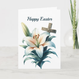 イースターホワイトリリクロスイラストレーション シーズンカード
