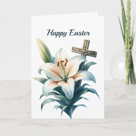 イースターホワイトリリクロスイラストレーション シーズンカード (正面)