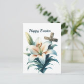 イースターホワイトリリクロスイラストレーション シーズンポストカード (スタンド正面)