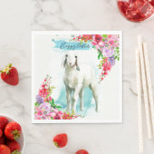 イースターホワイト子羊 |春花模様 スタンダードランチョンナプキン (インサイチュ)