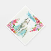 イースターホワイト子羊 |春花模様 スタンダードランチョンナプキン (角)