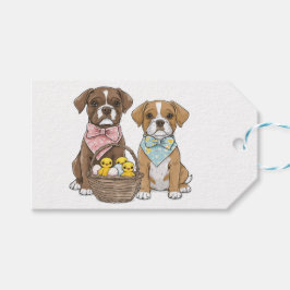 イースターボクサー犬 ギフトタグ