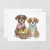 イースターボクサー犬 シーズンポストカード (正面/裏面)