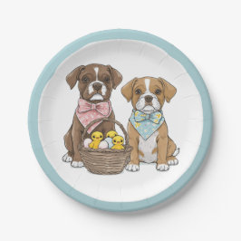イースターボクサー犬 ペーパープレート