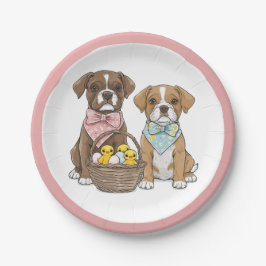 イースターボクサー犬 ペーパープレート