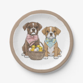イースターボクサー犬 ペーパープレート