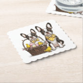 イースターボストンテリア犬 ペーパーコースター (アングル)