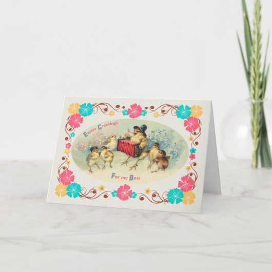 イースターボスヴィンテージミュージカルチックス&フローラ シーズンカード (正面)