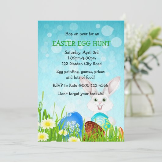 イースターボニー&エッグスエッグ狩りパーティー招待状 招待状 (スタンド正面)