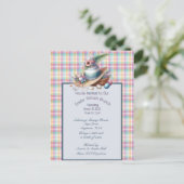 イースターボンネットと卵のポットラックブランチ招待状 シーズンポストカード (スタンド正面)