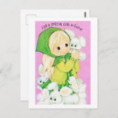 イースターポストカードに登場する特別女子のヴィンテージ ポストカード (正面/裏面)