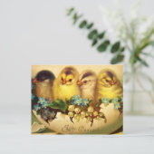 イースターポストカードに4羽の雛 ポストカード (スタンド正面)
