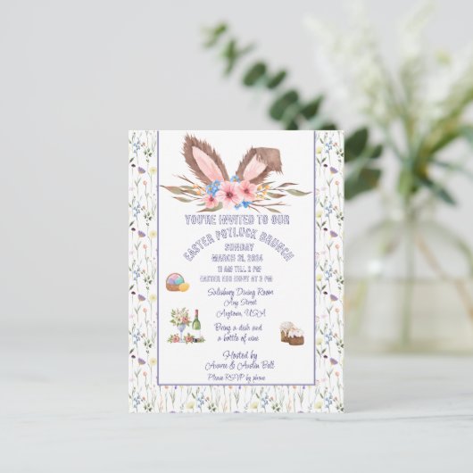 イースターポットラックブランチのご招待 シーズンポストカード (スタンド正面)