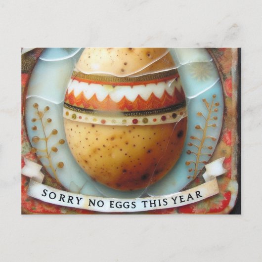 イースターポテト今年は卵なしごめんなさい ポストカード (正面)