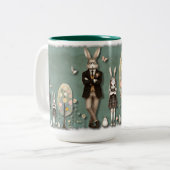 イースターマグ – 世界征服 – 一度に1つの卵 ツートーンマグカップ (正面左)