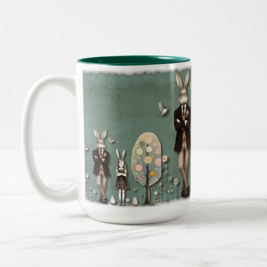 イースターマグ – 世界征服 – 一度に1つの卵 ツートーンマグカップ (左)