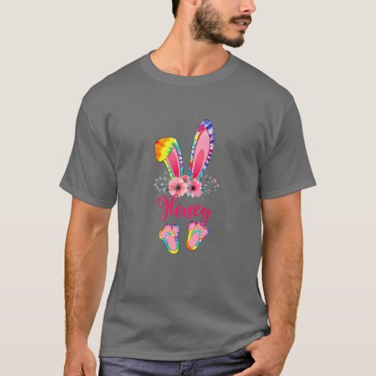 イースターマザーズの日ハニー絞り染めバニーラビットフロー Tシャツ (正面)