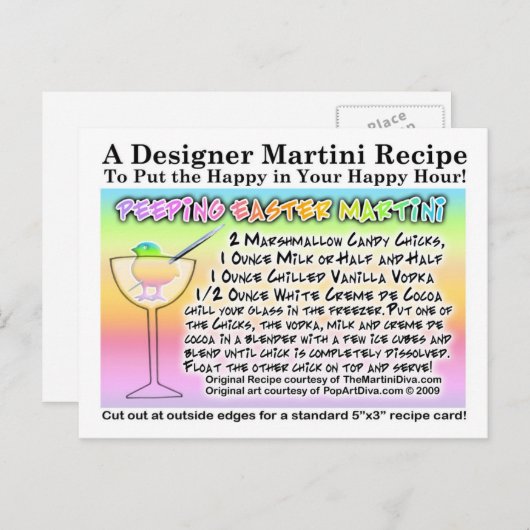 イースターマシュマロマティーニのレシピポストカード ポストカード (正面/裏面)