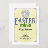 イースターミニス黄色の水彩写真フライヤー 招待状 (正面/裏面)