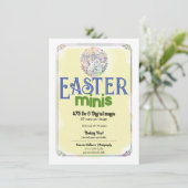 イースターミニス黄色の水彩写真フライヤー 招待状 (スタンド正面)