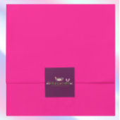 イースターミニマルバニー耳の卵の花デザイン スクエアシール