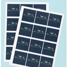 イースターミニマルバニー耳の卵の花デザイン スクエアシール