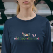 イースターミニマルバニー耳の卵の花デザイン Tシャツ