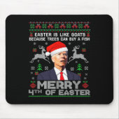 イースターメリーおもしろいバイデン氏醜いクリスマスの男性の4番目 マウスパッド (正面)