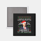 イースターメリーおもしろいバイデン氏醜いクリスマスの男性の4番目 マグネット (正面/裏面)