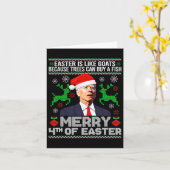 イースターメリークリスマスの醜いおもしろいセーターMの4番目 カード (黄色い花)