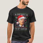 イースターメリーサンタ・ジョーバイデン氏醜いクリスマスの4番目 Tシャツ (正面)