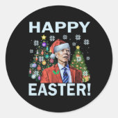イースターメリージョーおもしろいバイデン氏サンタ・クリスマス ラウンドシール (正面)