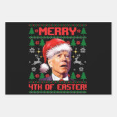 イースターメリージョーバイデン氏クリスマスおもしろいの4番目 ラッピングペーパーシート (正面)