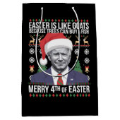 イースターメリーバイデン氏の醜いおもしろいクリスマスの4番目 ミディアムペーパーバッグ (正面)