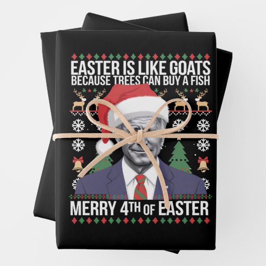 イースターメリーバイデン氏の醜いおもしろいクリスマスの4番目 ラッピングペーパーシート (インサイチュ)