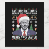 イースターメリーバイデン氏の醜いおもしろいクリスマスの4番目 ワインラベル (シングルラベル)