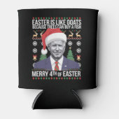 イースターメリーバイデン氏の醜いおもしろいクリスマスの4番目 缶クーラー (正面)