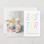イースターモダンウィッシュパステルパーソナライズされた写真 シーズンカード (正面)