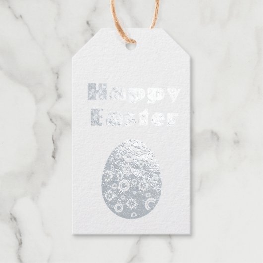 イースターモダンエッグレトロ紙アート ギフトタグ (正面)