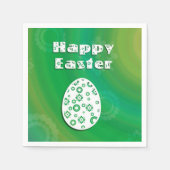 イースターモダンエッグレトロ紙アート スタンダードカクテルナプキン (正面)