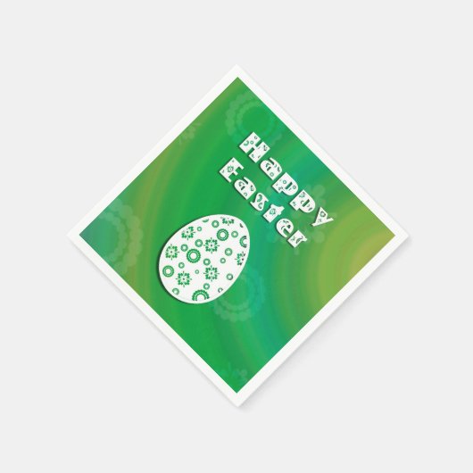 イースターモダンエッグレトロ紙アート スタンダードカクテルナプキン (角)