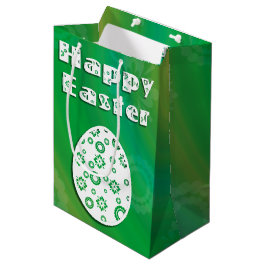 イースターモダンエッグレトロ紙アート ミディアムペーパーバッグ