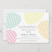 イースターモダンエッグ点々のあるディナーブランチ家族 招待状 (正面)